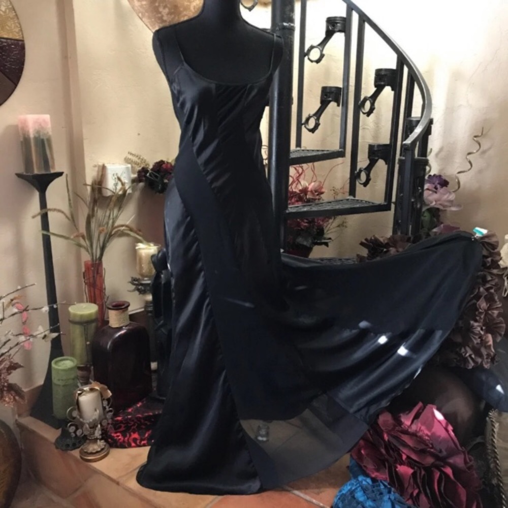 Vtg Frederick’s Full Sweep Chiffon Panels Long Maxi Nightgown Slip Dress Chemise